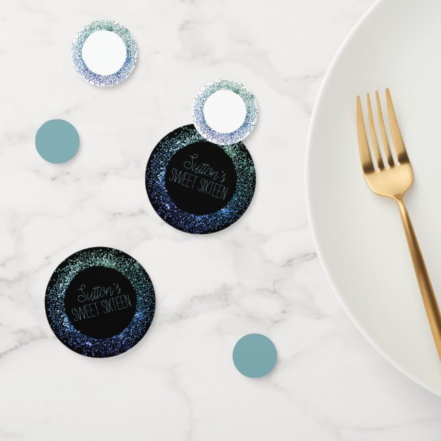Blue Glitter Circle Confetti (Group)