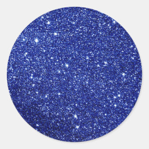 Blue Glitter  Classic Round Sticker