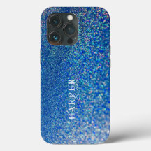 Blue Glitter Custom Name  Case-Mate iPhone Case