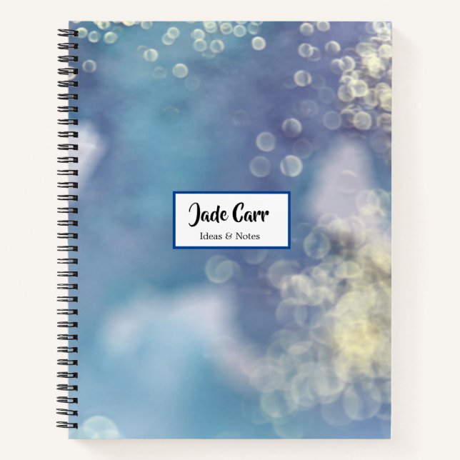 Blue Glitter Design Notebook (Front)