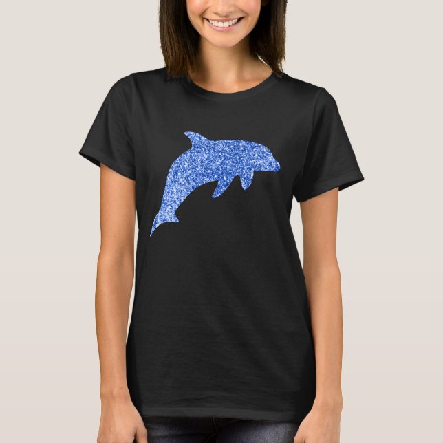 Blue Glitter Dolphin T-Shirt (Front)