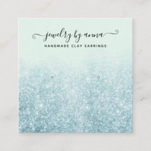 Blue Glitter Earring Studs Display Card