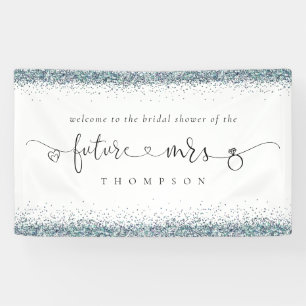 Blue Glitter Future Mrs Welcome to Bridal Shower Banner