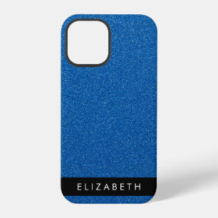 Blue Glitter, Glitter Background, Your Name iPhone 12 Pro Case