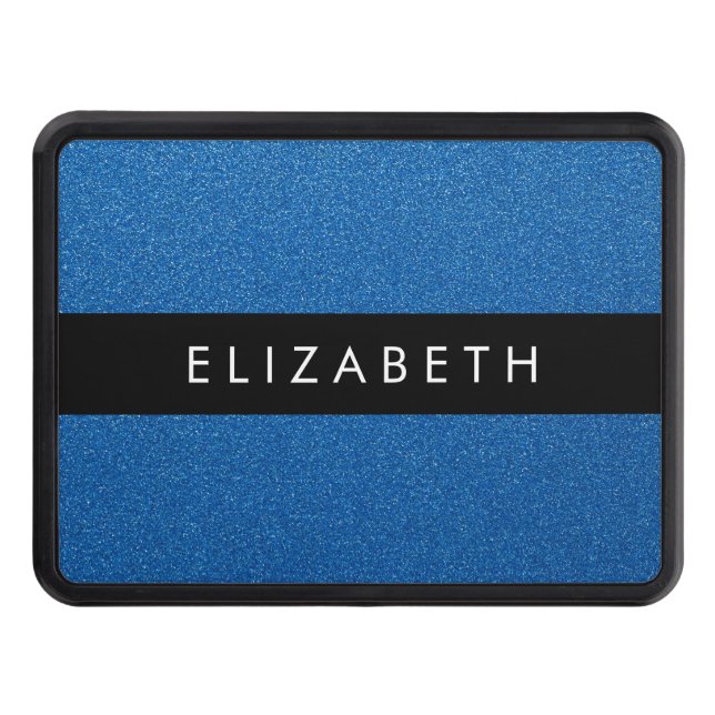 Blue Glitter, Glitter Background, Your Name Trailer Hitch Cover (Front)