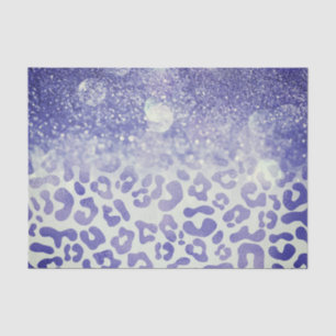 Blue Glitter Leopard Print Tissue Paper