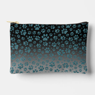  Blue glitter light effect print paws Accessory Pouch