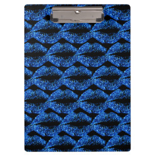 Blue Glitter Lips #3 Clipboard