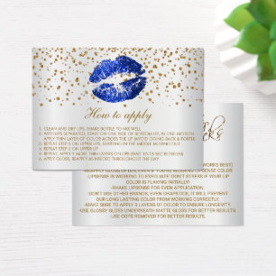 Blue Glitter Lips on White Instructions
