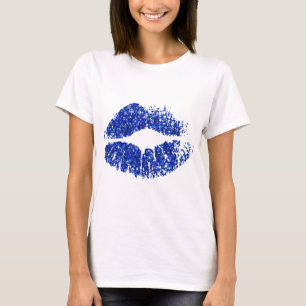 Blue Glitter Lips T-Shirt
