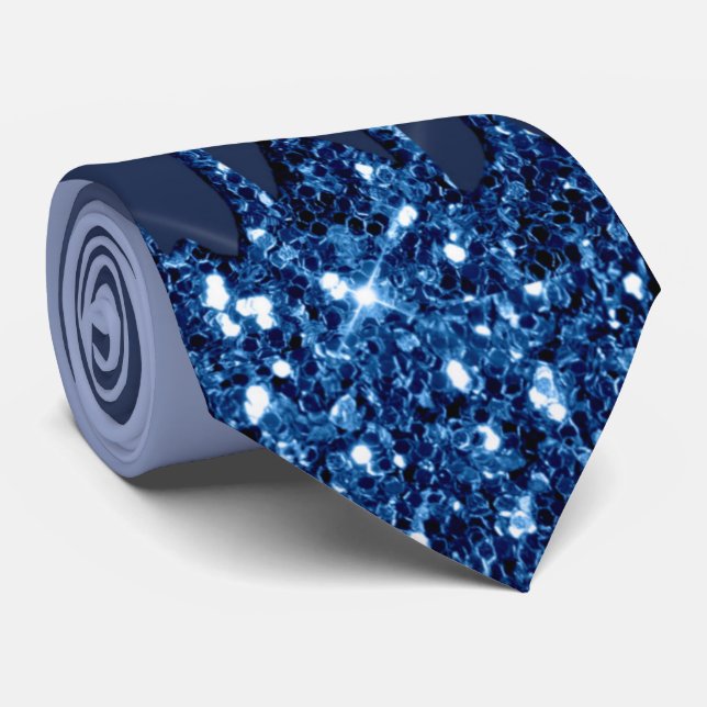 Blue Glitter Necktie (Rolled)