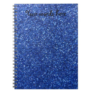Blue glitter notebook