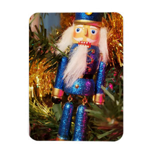 Blue Glitter Nutcracker soldier christmas ornament Magnet