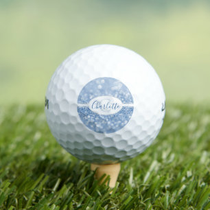 Blue Glitter Personalize Golf Balls