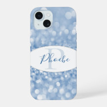 Blue Glitter Personalize Samsung Galaxy Case