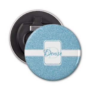 Blue Glitter Personalized  Bottle Opener