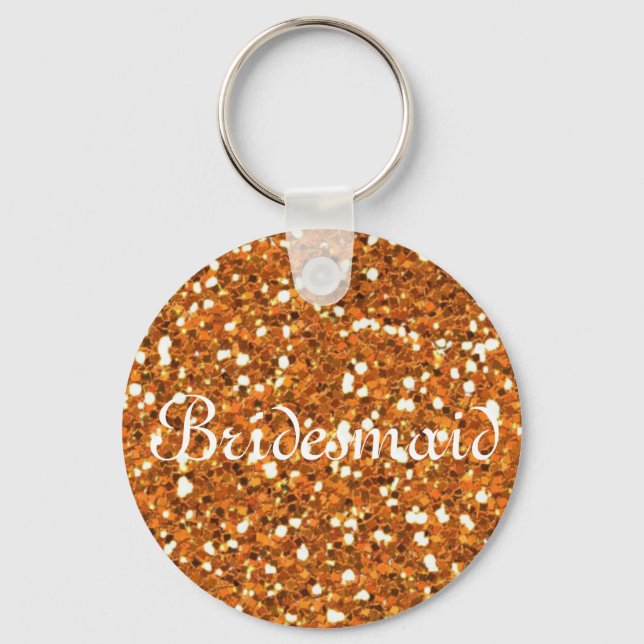 Blue Glitter Personalized Bridesmaid Keychain (Front)