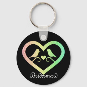 Blue Glitter Personalized Bridesmaid Keychain