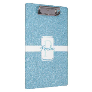 Blue Glitter Personalized Clipboard