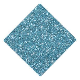 Blue Glitter Printed Graduation Cap Topper