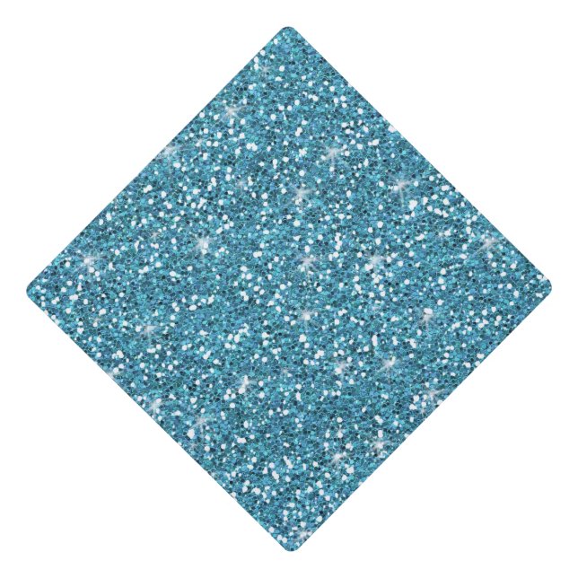 Blue Glitter Printed Graduation Cap Topper (Front)