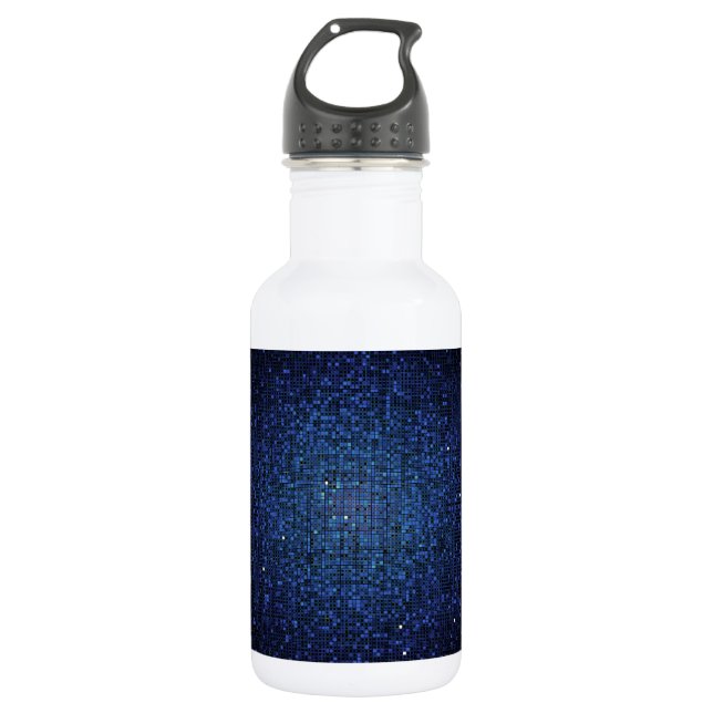 Blue Glitter Sequin Disco 32. oz. 532 Ml Water Bottle (Front)