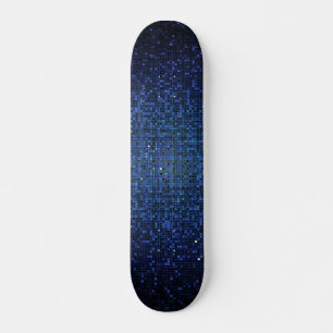 Blue Glitter Sequin Disco Old School Skateboard