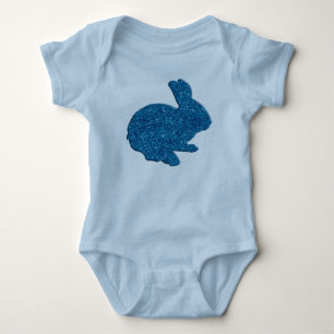 Blue Glitter Silhouette Easter Bunny Creeper