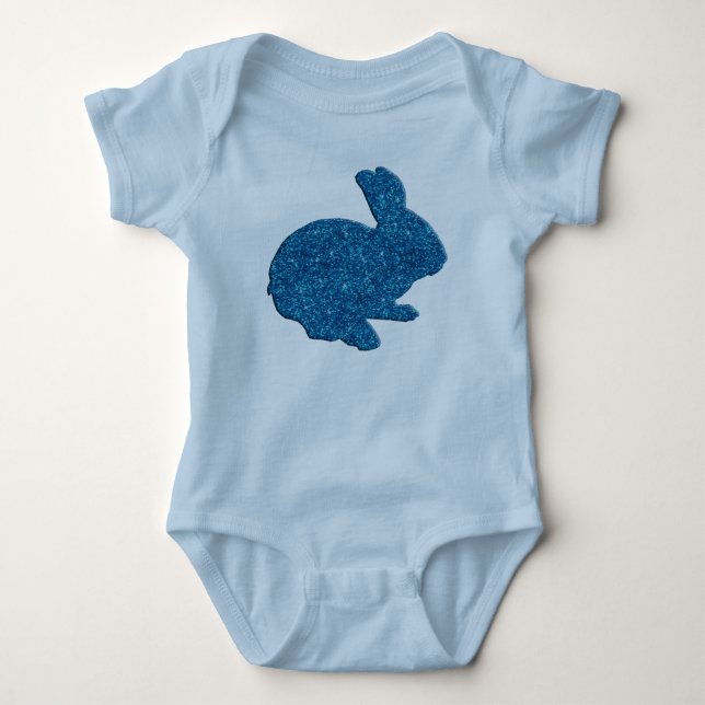 Blue Glitter Silhouette Easter Bunny Creeper (Front)
