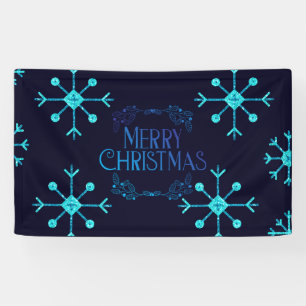 Blue Glitter Snowflakes Banner