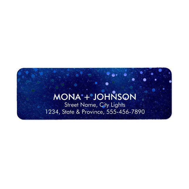 Blue Glitter Sparkle Confetti Dots Modern (Front)