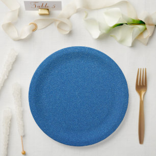 Blue Glitter, Sparkle, Glitter Background Paper Plate