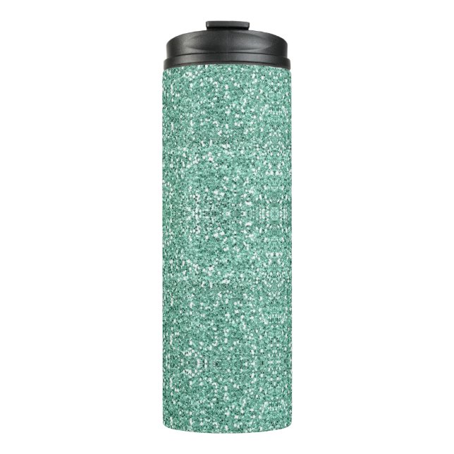 Blue glitter sparkle thermal tumbler (Front)