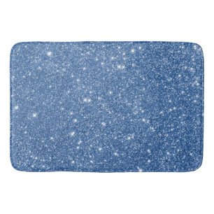 Blue Glitter Sparkles Bath Mat