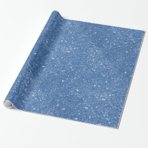 Blue Glitter Sparkles Wrapping Paper