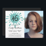 Blue Glitter Splash Sweet 16 16th Birthday Party Invitation<br><div class="desc">A modern sweet 16 birthday party invitation with a blue glitter splash and the number 16 in modern typography. Send out this cool blue glitter and black 16th birthday party celebration invitation to your family and friends. Simply add your personal details to this sixteenth birthday party invitation. If you need...</div>