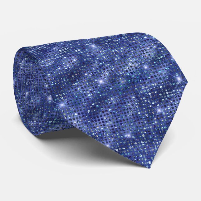 Blue Glitter Tie (Rolled)