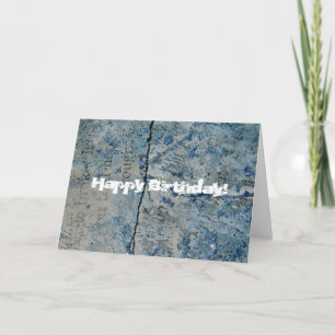 Blue Glitter Vintage Paper, Happy Birthday! Card