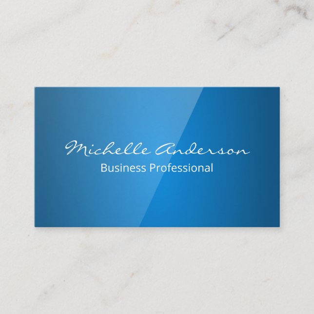 Blue Gloss Background Business Card (Front)