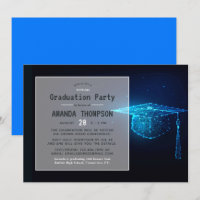 Blue Glow Futuristic Virtual Graduation Party
