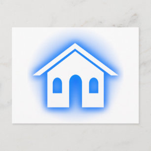 blue glow home postcard