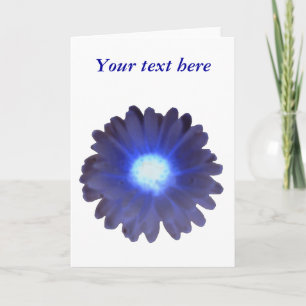Blue Glow Marigold Custom Greeting Card