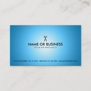 blue glow scissors business card