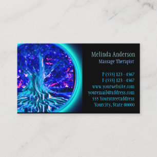 Blue Glow Tree of Life Business Card