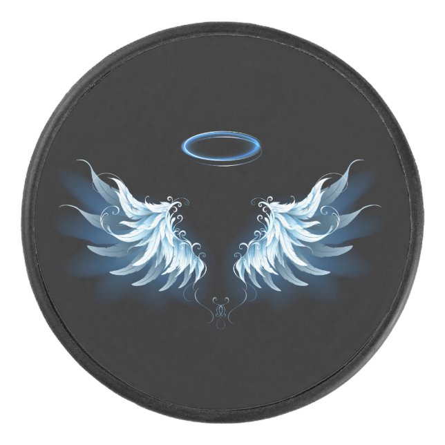 Blue Glowing Angel Wings on black background (Devant)