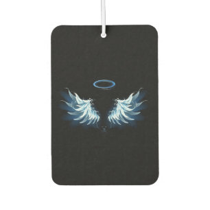 Blue Glowing Angel Wings on black background Air Freshener
