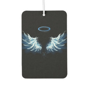 Blue Glowing Angel Wings on black background Air Freshener