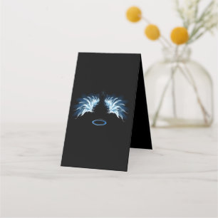 Blue Glowing Angel Wings on black background Appointment Card