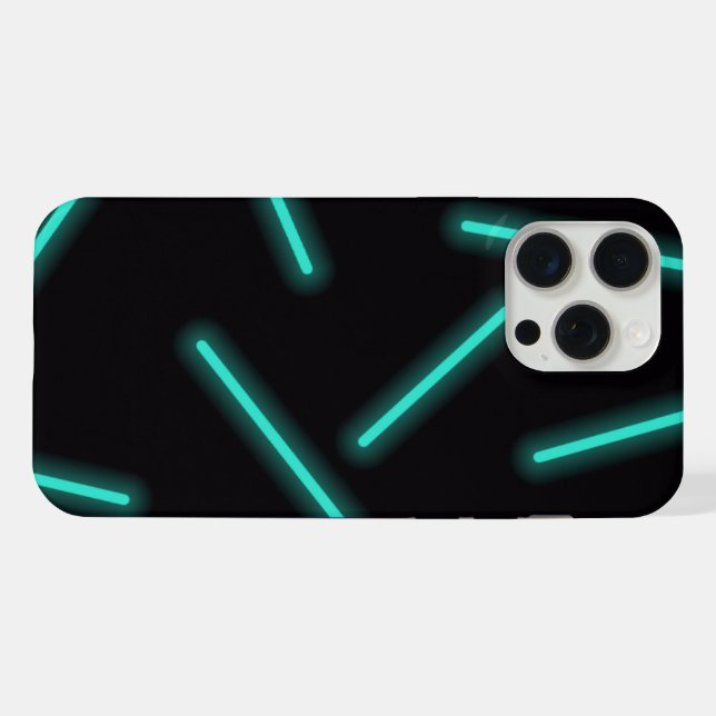 blue glowing iphone 15 pro max case (Back Horizontal)