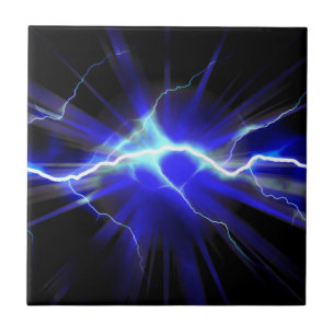 Blue glowing lightning or electricity tile